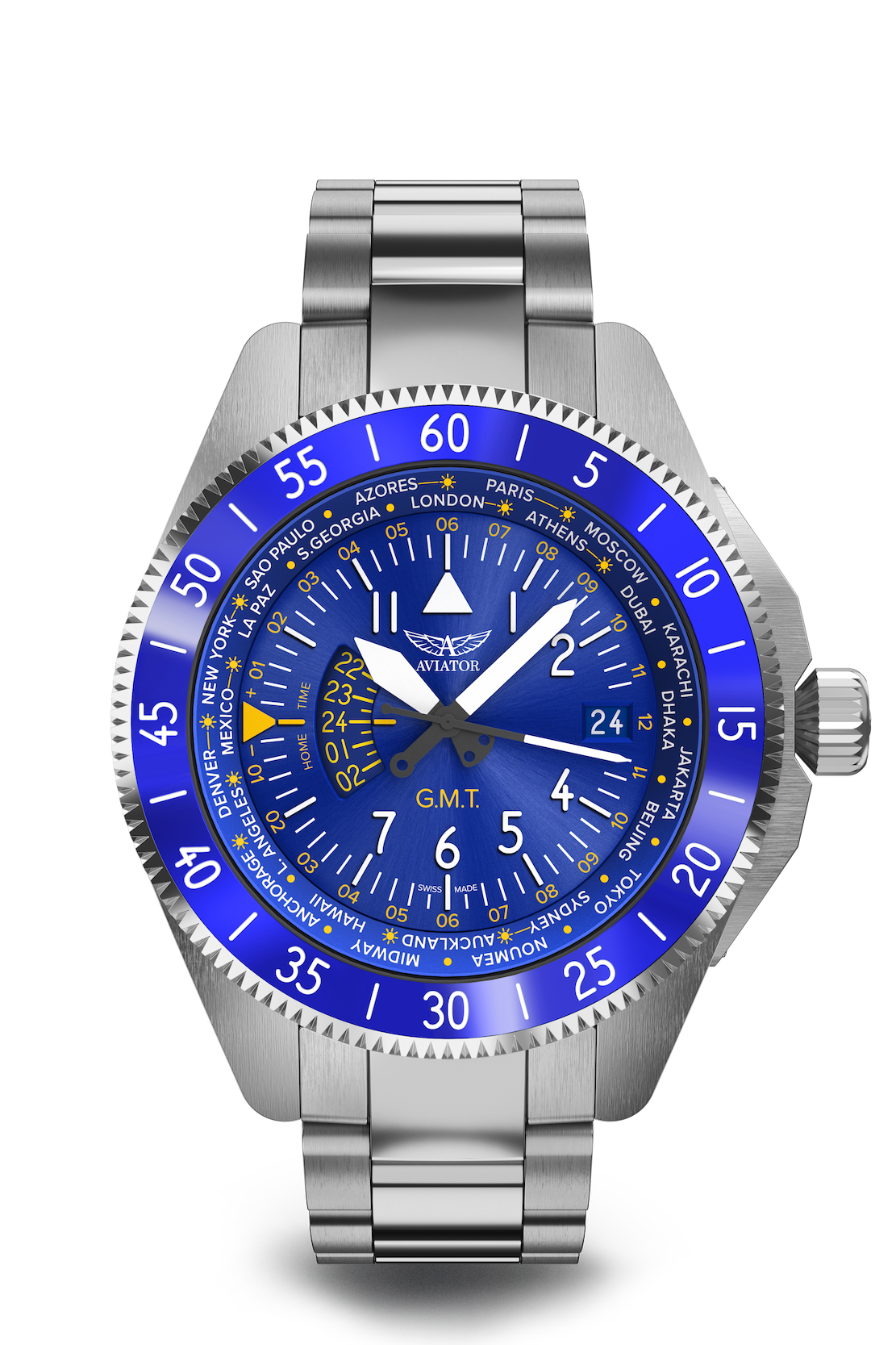 Hodinky AVIATOR SWISS AIRACOBRA GMT V.1.37.0.308.4