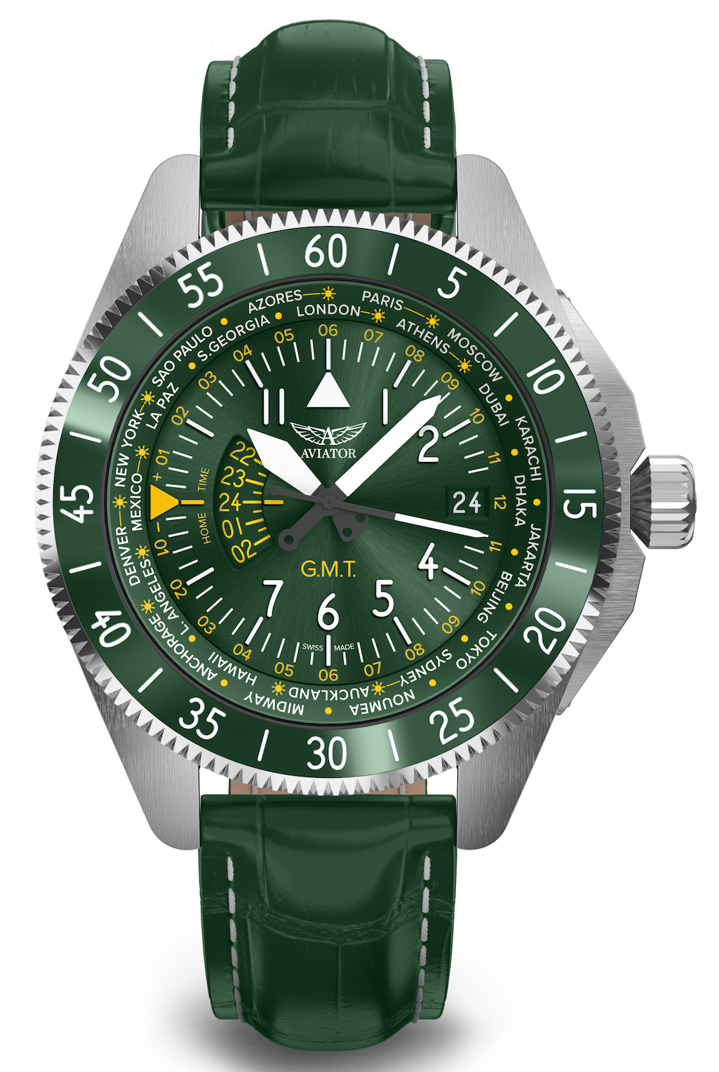 Hodinky AVIATOR SWISS AIRACOBRA GMT V.1.37.0.309.4