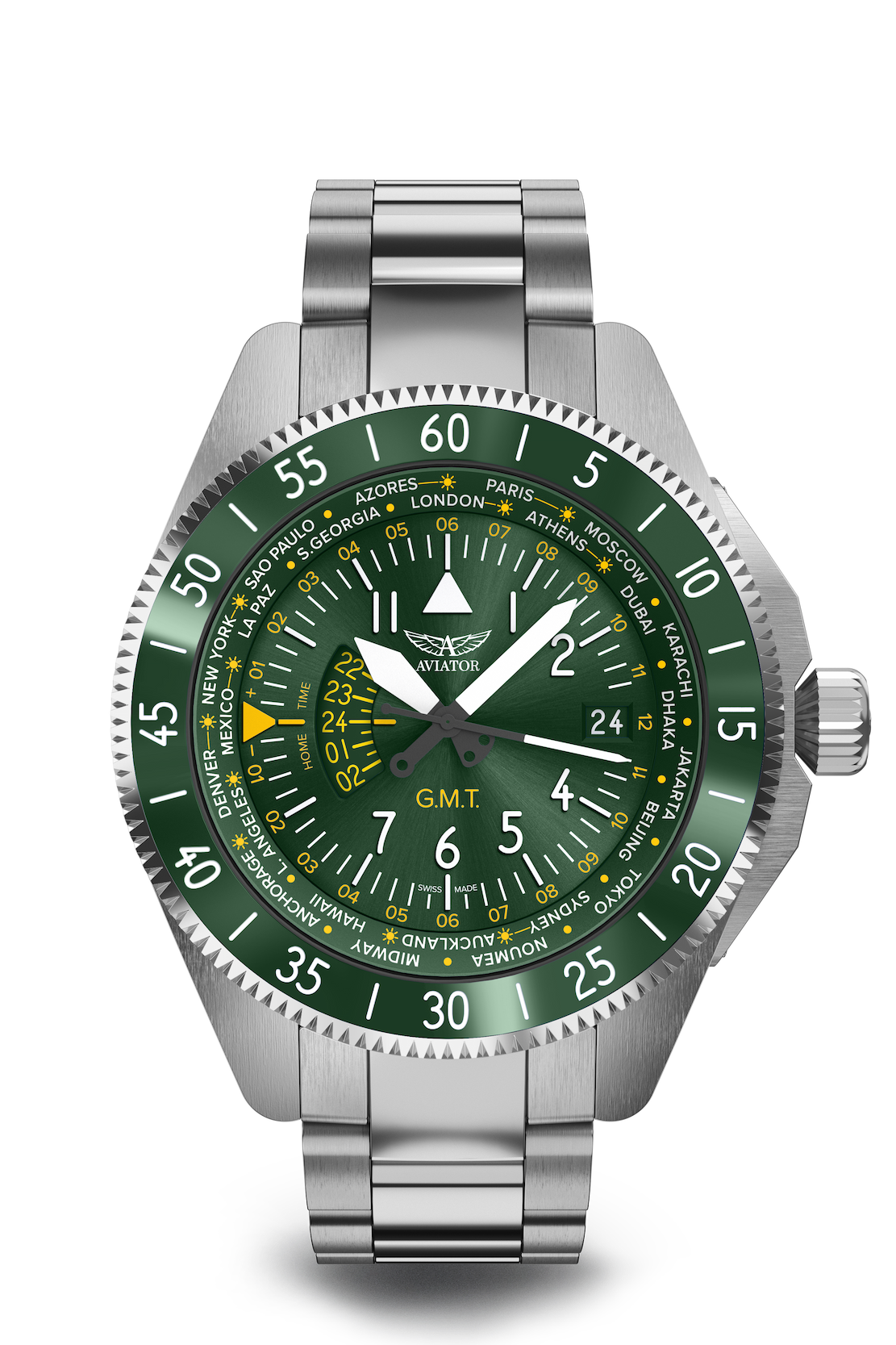 Hodinky AVIATOR SWISS AIRACOBRA GMT V.1.37.0.309.4