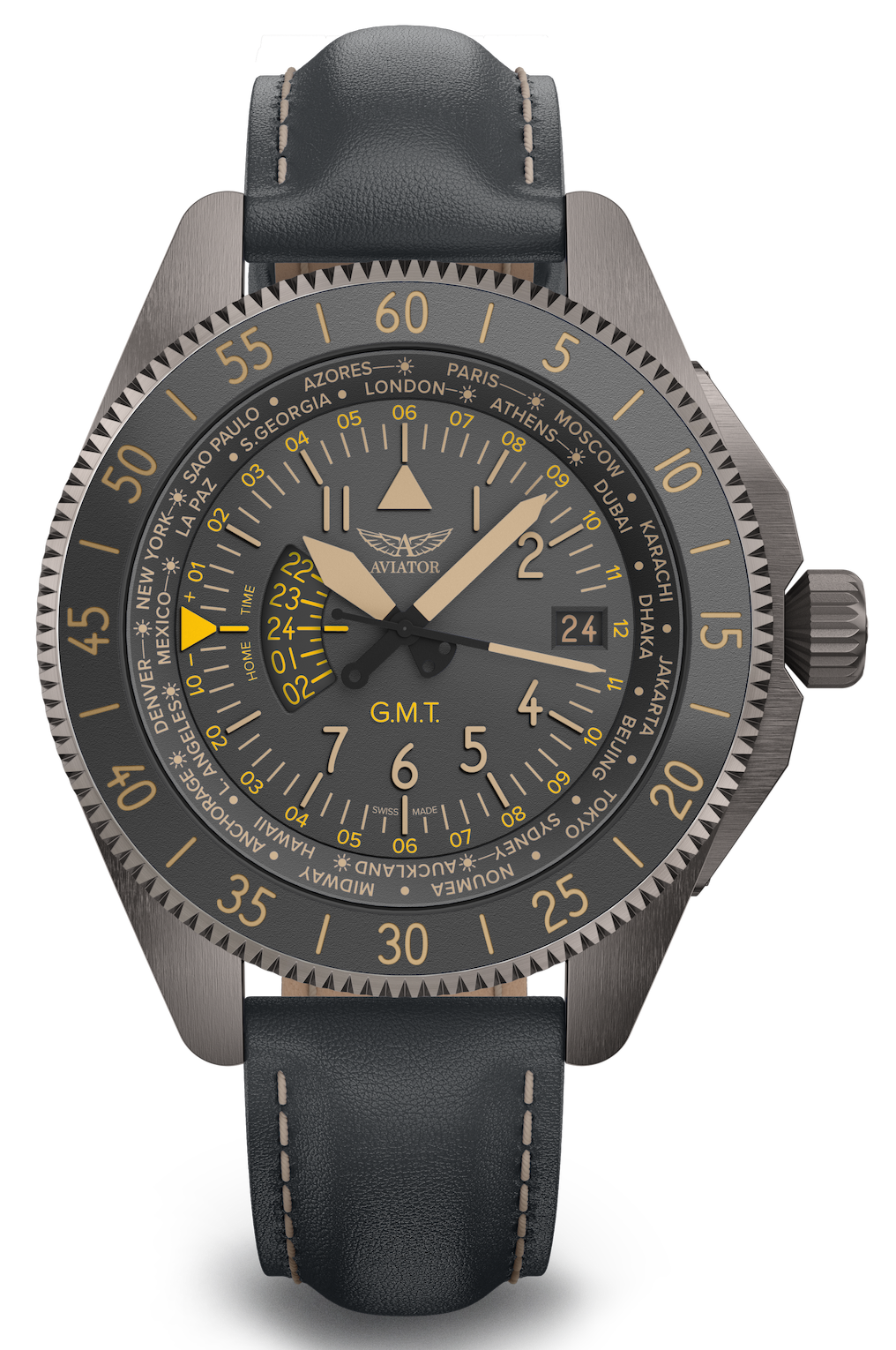 Hodinky AVIATOR SWISS AIRACOBRA GMT V.1.37.7.305.4