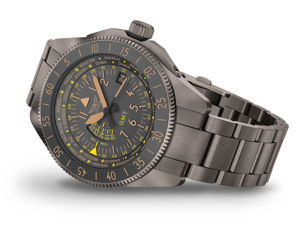 Hodinky AVIATOR SWISS AIRACOBRA GMT V.1.37.7.305.4