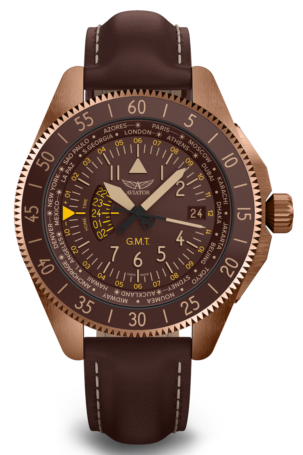 Hodinky AVIATOR SWISS AIRACOBRA GMT V.1.37.8.306.4