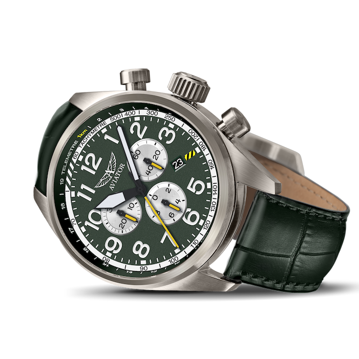 Hodinky AVIATOR SWISS AIRACOBRA P45 CHRONO V.2.25.7.171.4