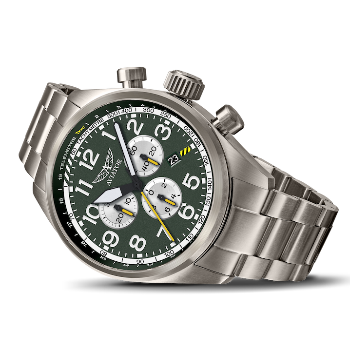 Hodinky AVIATOR SWISS AIRACOBRA P45 CHRONO V.2.25.7.171.4