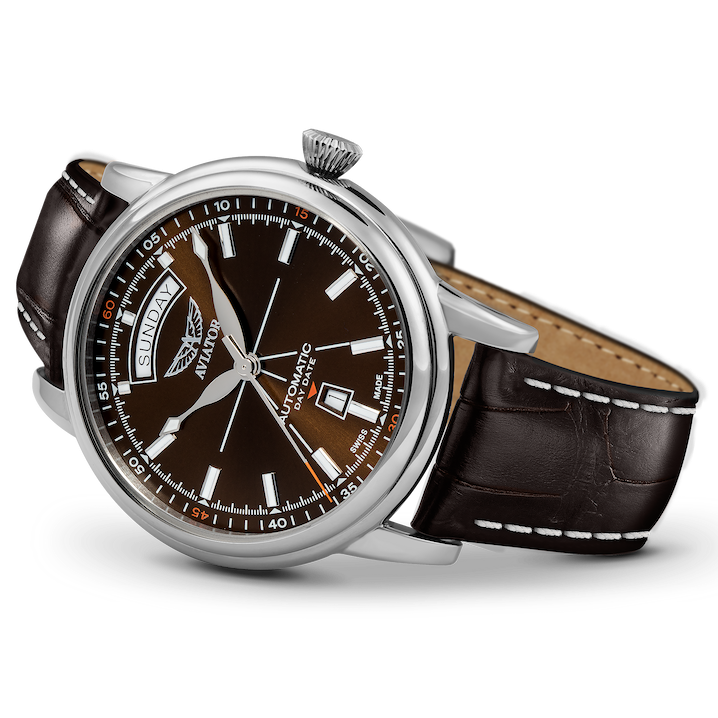 AVIATOR SWISS Douglas day-date watch V.3.20.0.140.4