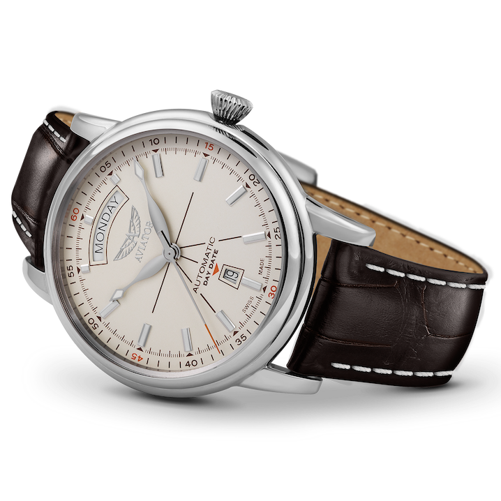 AVIATOR SWISS Douglas day-date watch V.3.20.0.141.4