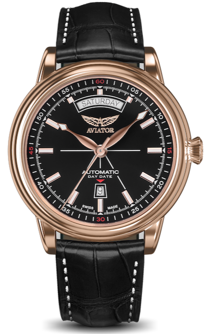 AVIATOR SWISS Douglas day-date watch V.3.20.2.146.4