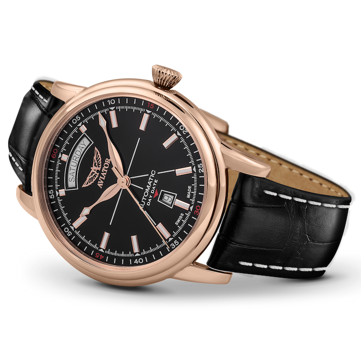 AVIATOR SWISS Douglas day-date watch V.3.20.2.146.4