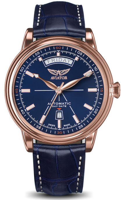 AVIATOR SWISS Douglas day-date watch V.3.20.2.225.4