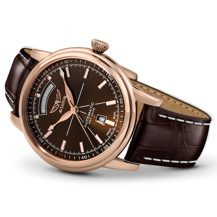 AVIATOR SWISS Douglas day-date watch V.3.20.2.226.4