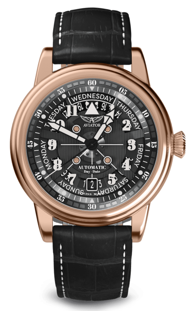 AVIATOR SWISS DOUGLAS DAY-DATE MECA-41 V.3.36.2.285.4 watch