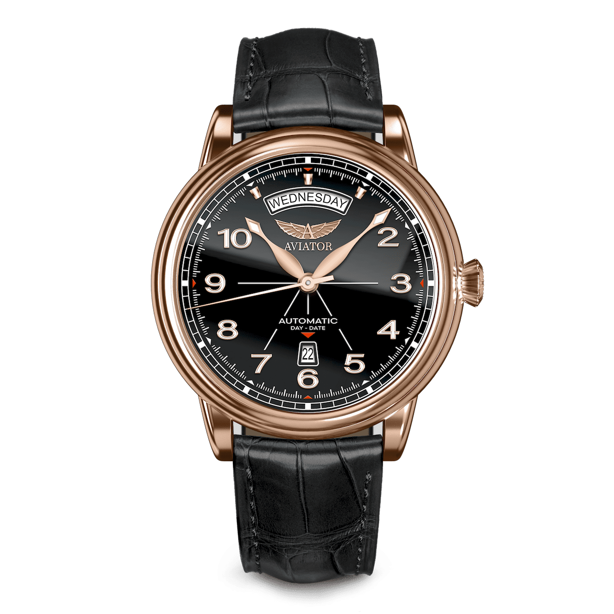 AVIATOR SWISS Douglas day-date 45 V.3.44.2.398.4 watch