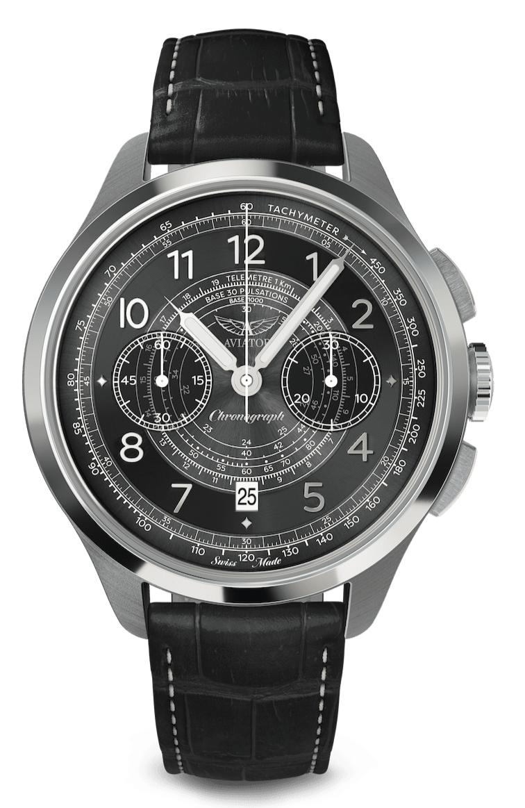 Hodinky AVIATOR SWISS HERITAGE CHRONOGRAPH TRIMETER AUTO V.4.40.0.354.4